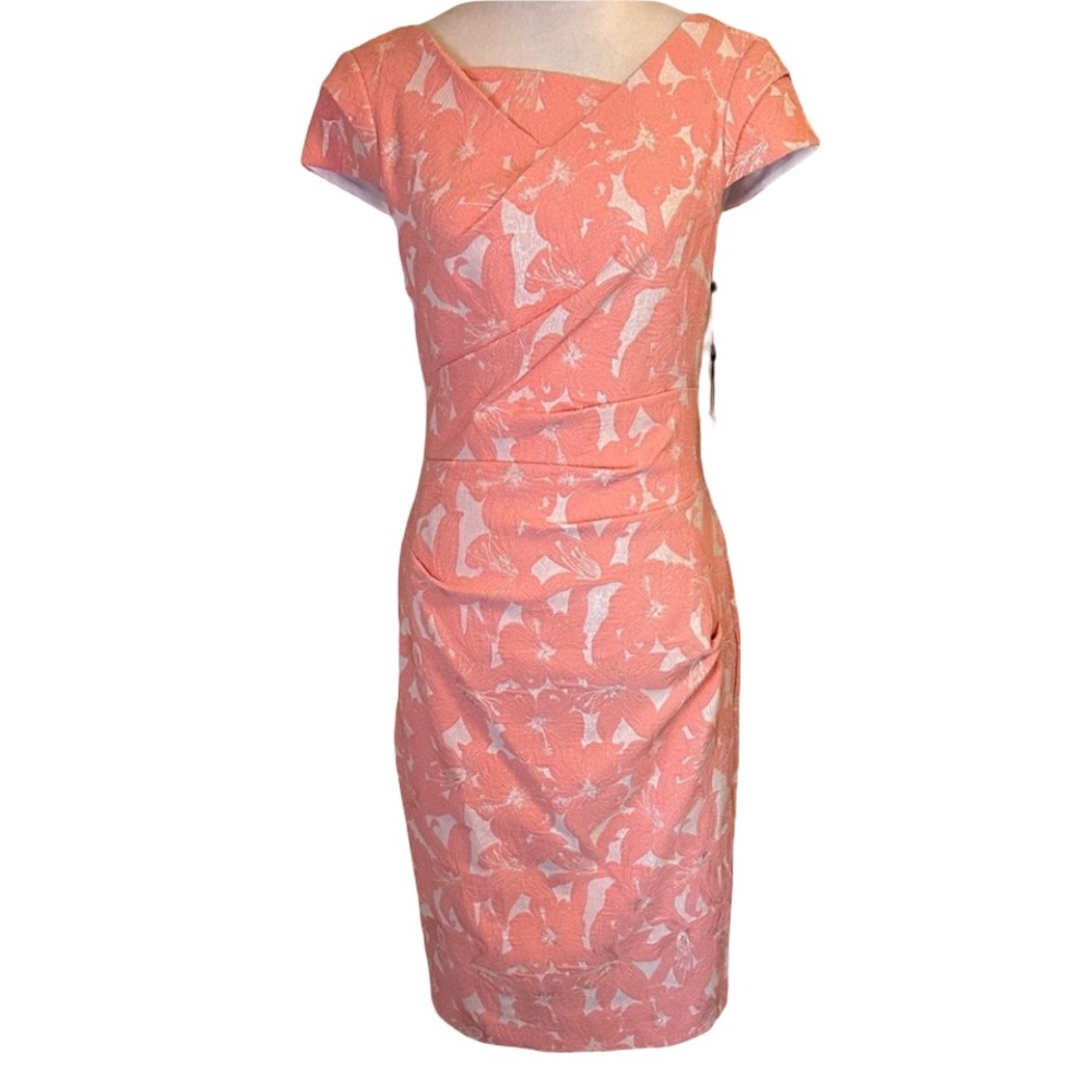 NWT Adrianna Papell Pink and Shimmer Midi Dress